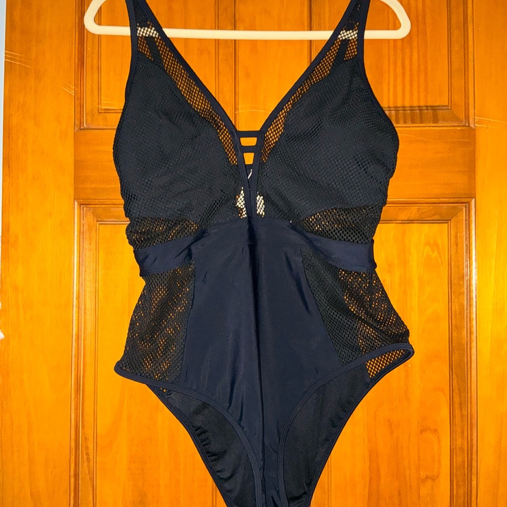Chicwish Black Mesh One Piece Swimsuit - Picture 4 of 11